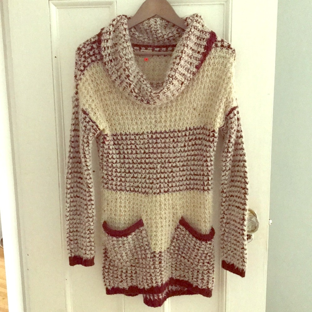 Cula Long Cowlneck Pullover Knit Sweater